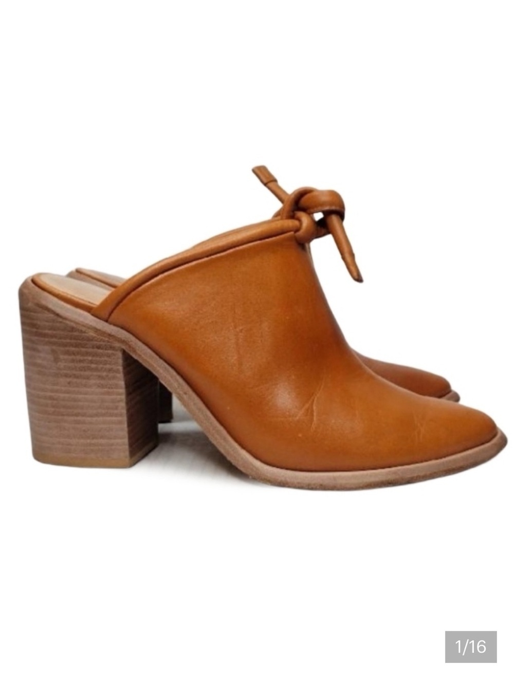 Wal & Pai Doty Boho Genuine Leather Stacked Heel Mules